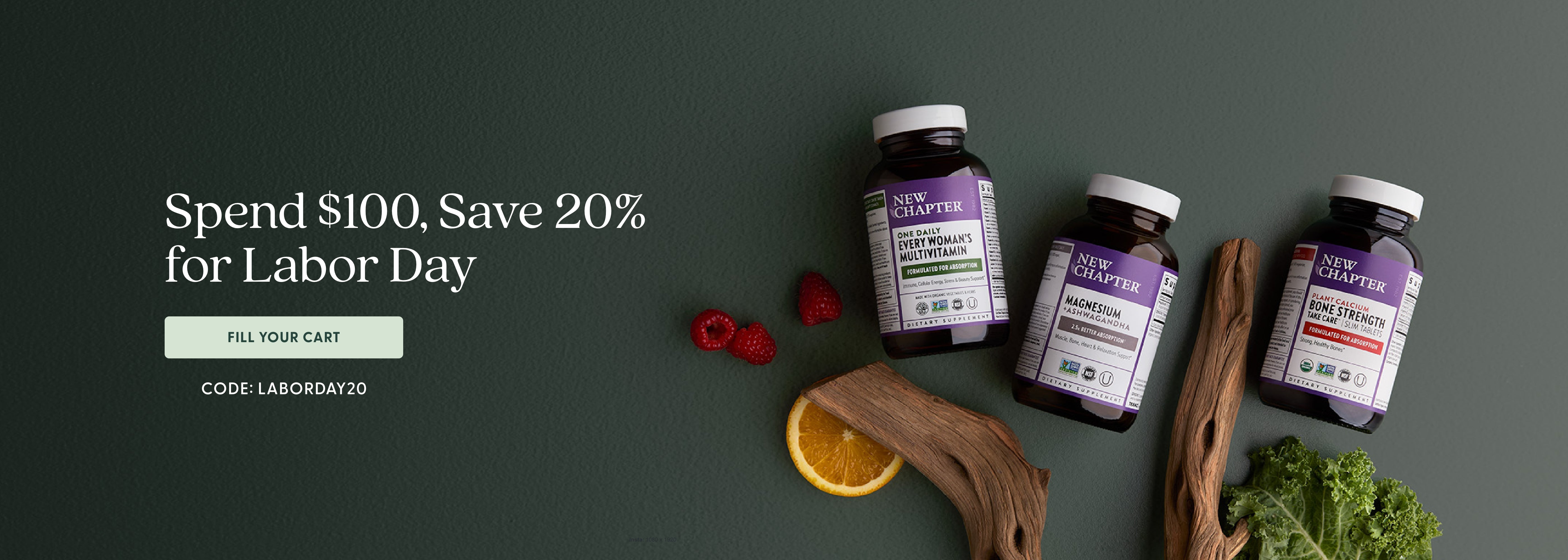 Spend $100, save 20% for Labor Day