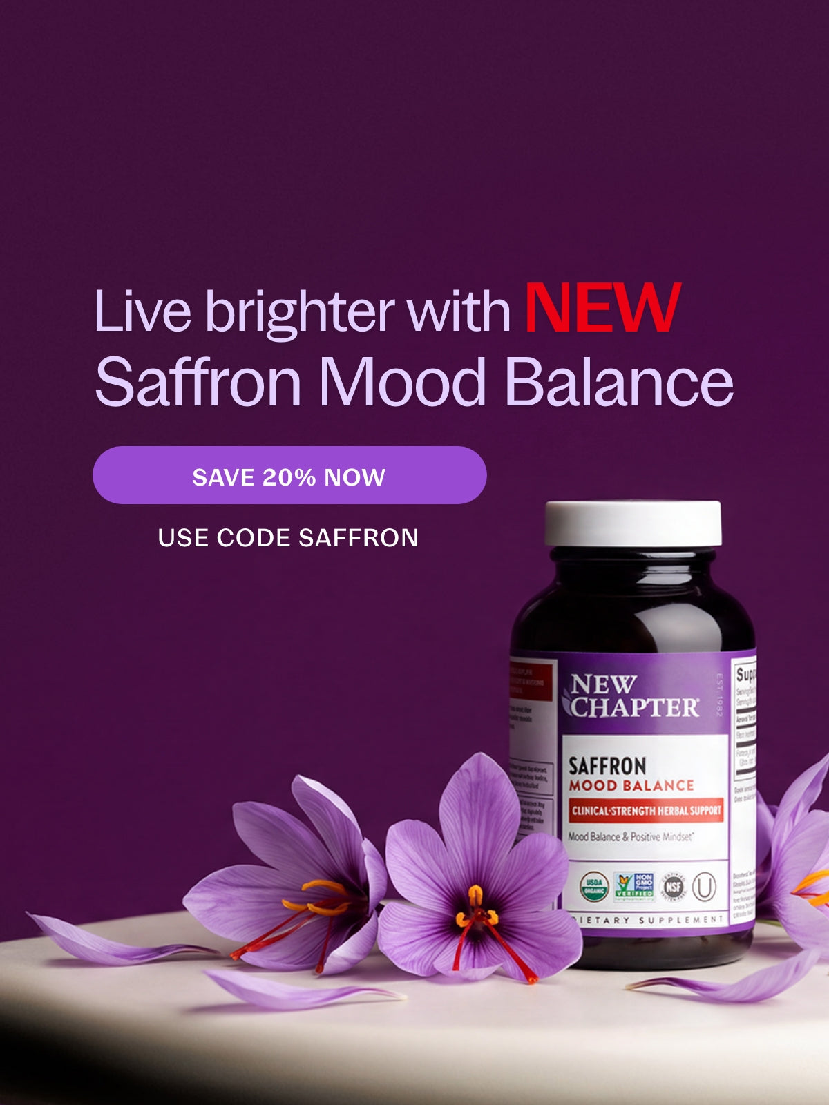 Live brighter with NEW Saffron Mood Balance SAVE 20% NOW USE CODE SAFFRON