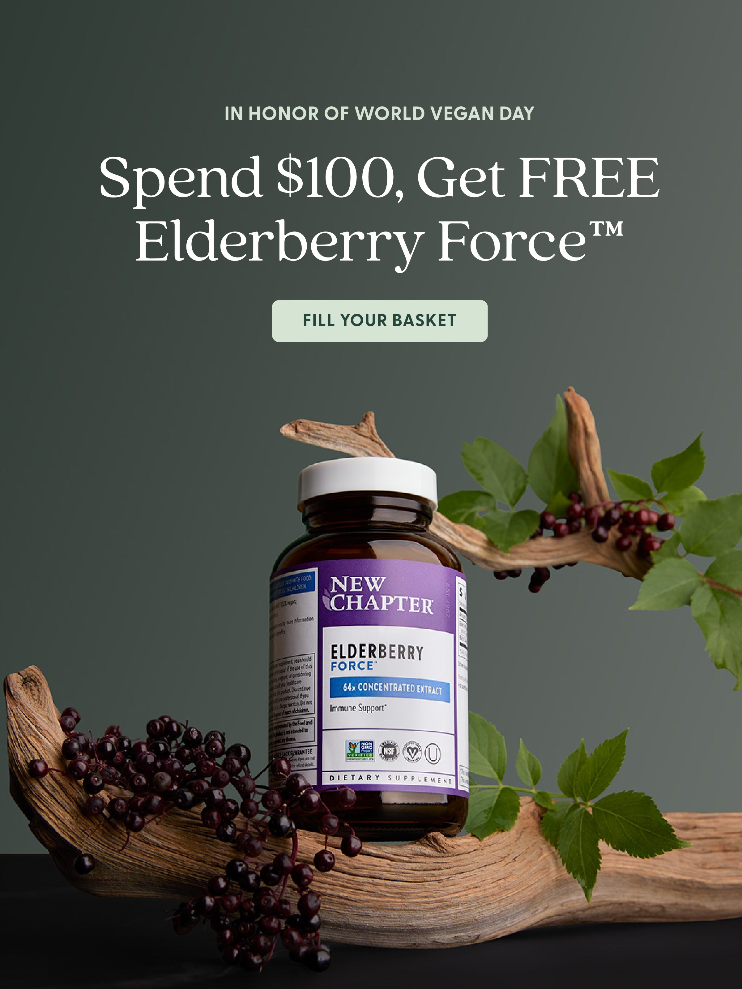 World Vegan Day Spend $100 get FREE Elderberry Force 