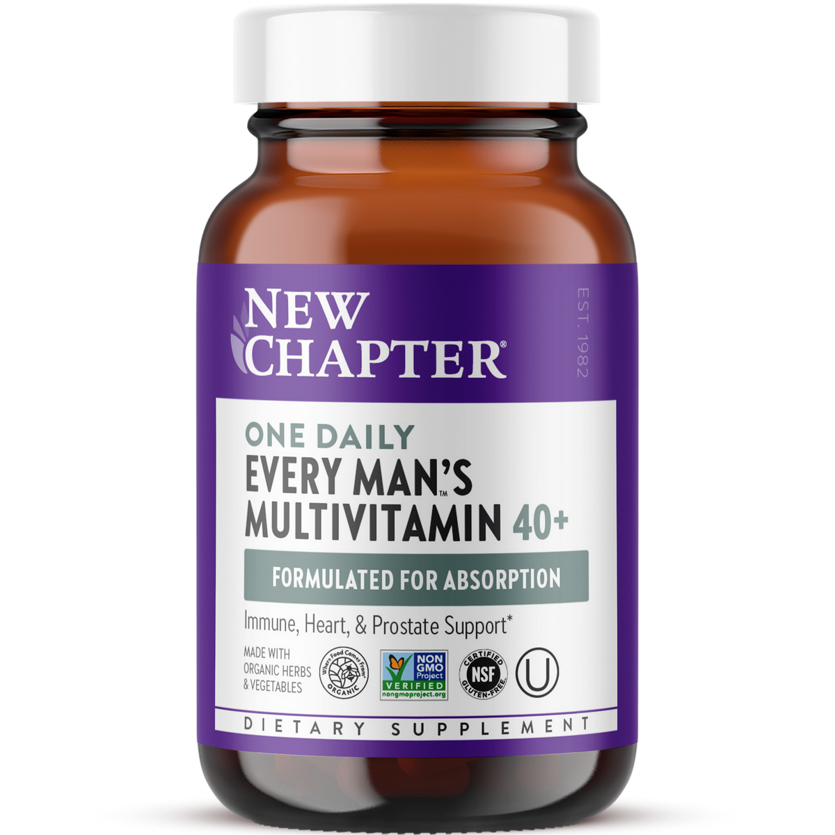 New Chapter One Daily Every Man s Mulitvitamin 40+ 48 Veg Tabs
