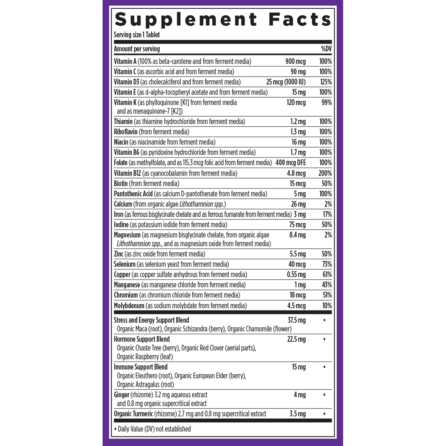 Supplement facts