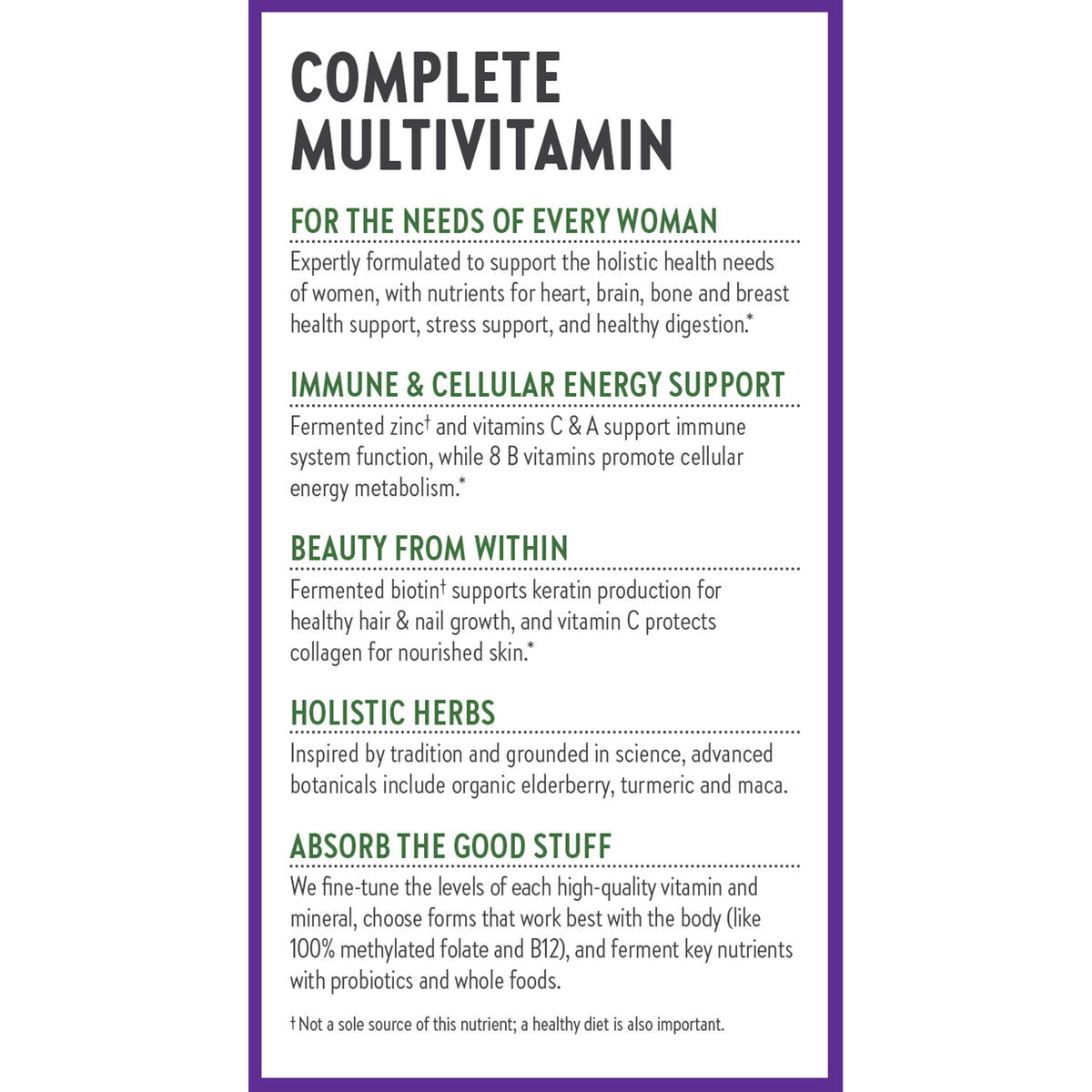 For the needs of every woman, immune & cellular energy boosting, beauty from within, holistic herbs, absorb the good stuff