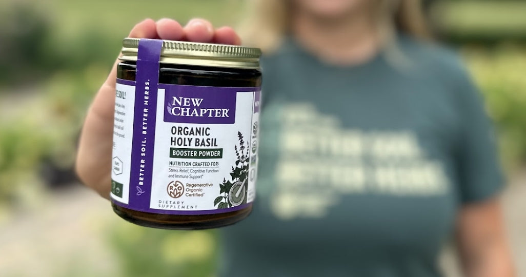 New Chapter Launches Organic Holy Basil Booster Powder. Its First-Ever Regenerative Organic Certified® Supplement