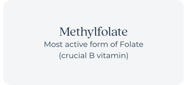 Methylfolate most active form of folate (crucial b vitamin)