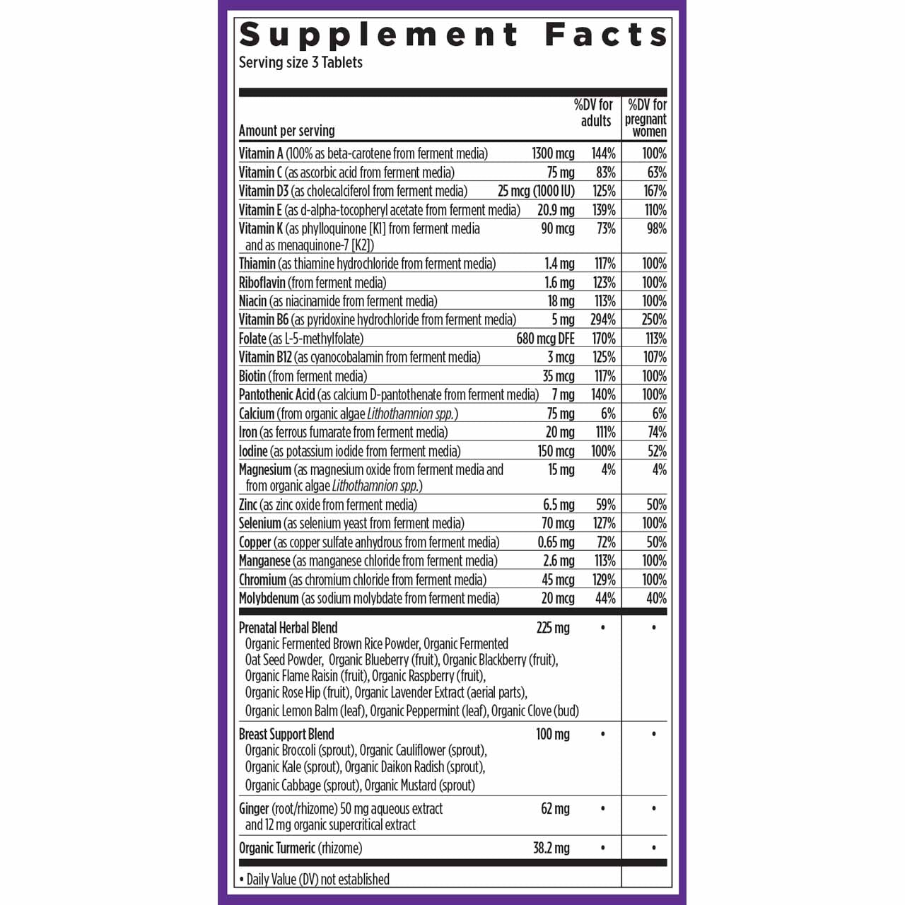 Supplement facts
