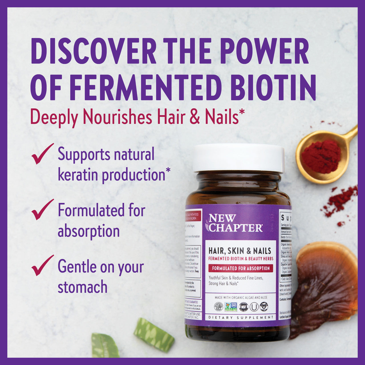 Hair, Skin & Nails: Fermented Biotin & Beauty Herbs