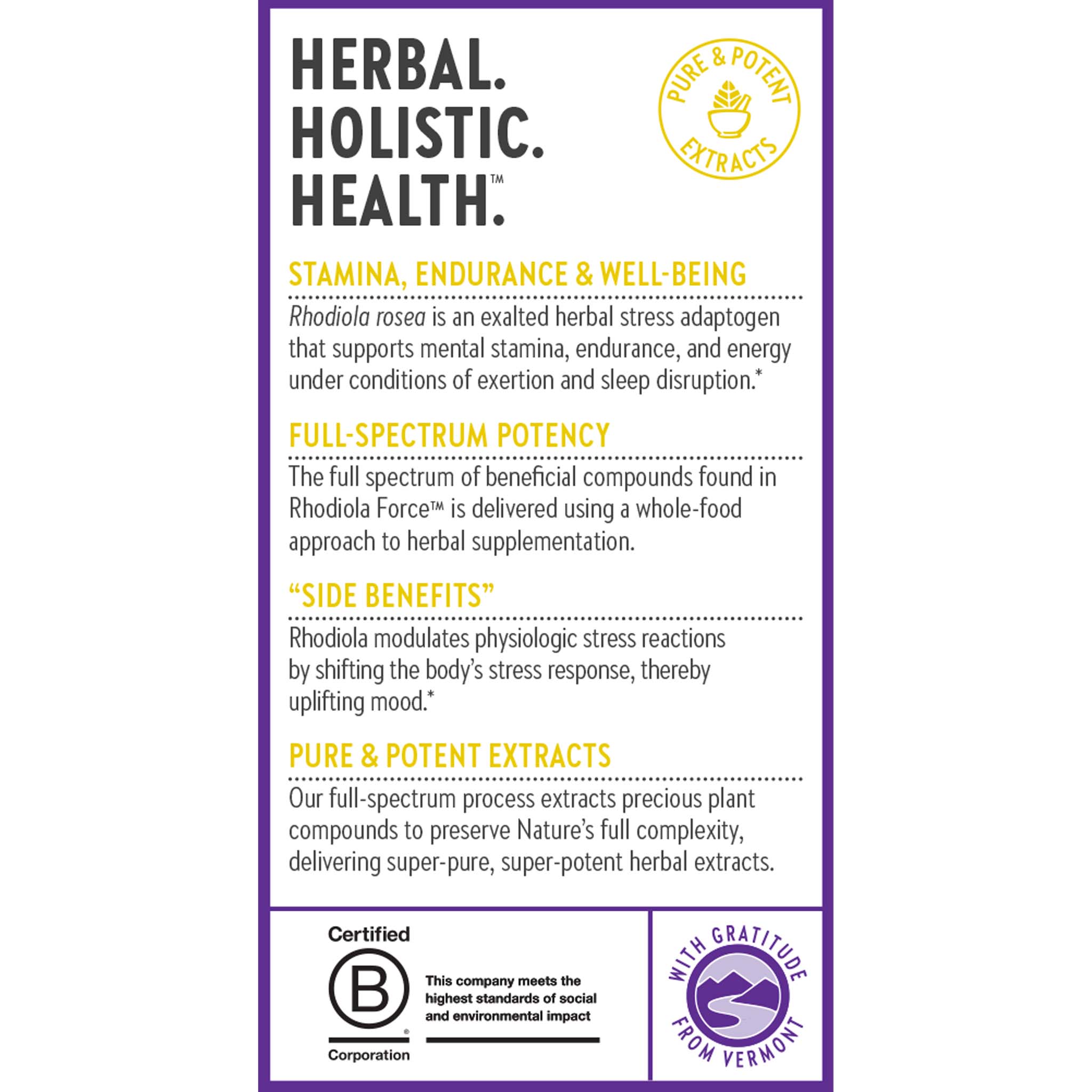 Herbal. Holistic. Health. Stamina, Endurance & Well-Being, Full-Spectrum Potency, Side benefits, Pure & Potent Extracts