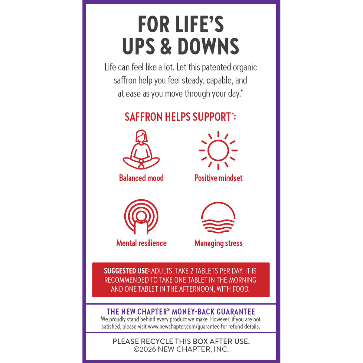 For Life's Ups & Downs, Balanced mood, Positive mindset, Mental resilience & Managing stress