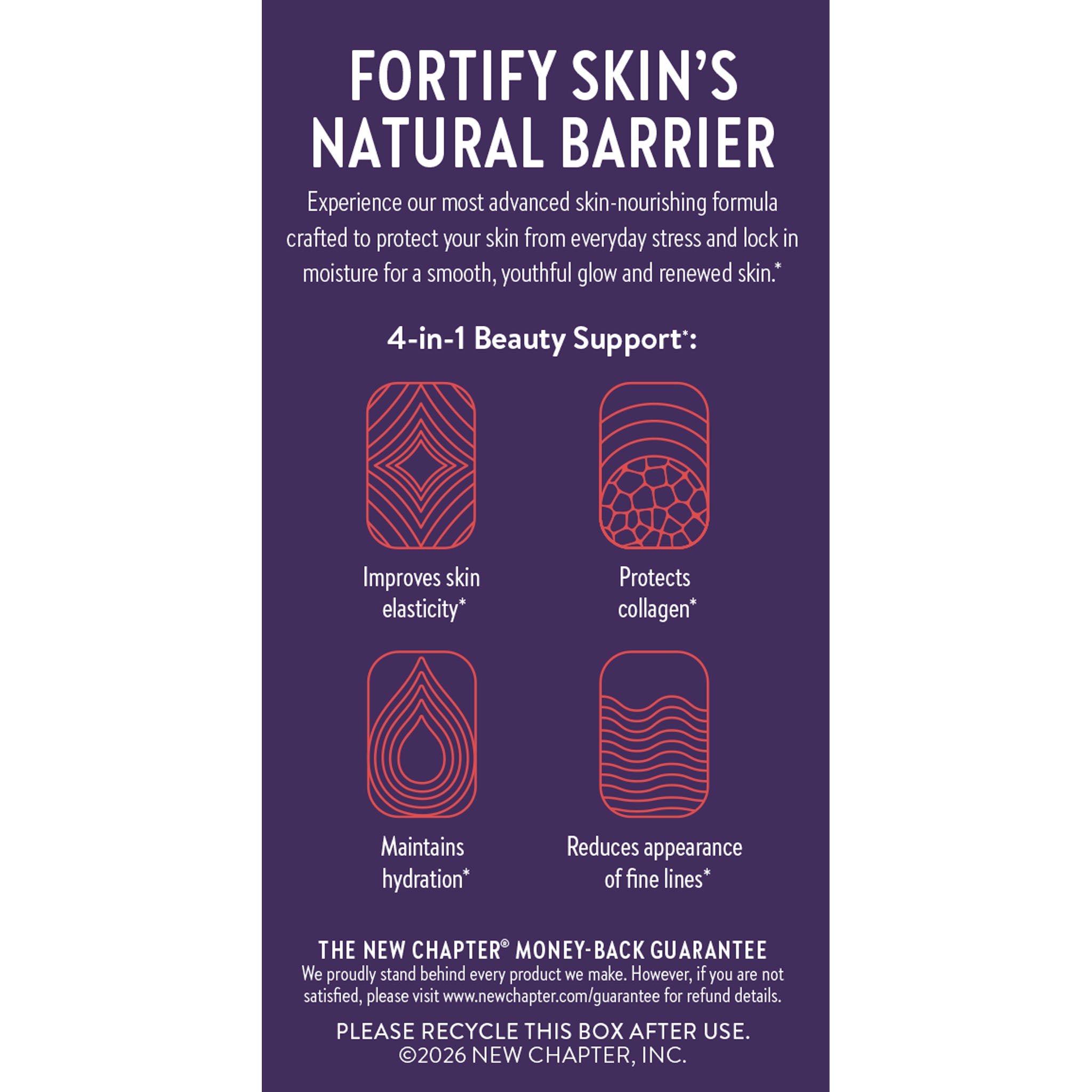 Fortify Skin's Natural Barrier, 4-in-1 Beauty Support: Improves skin elasticity, Protects Collagen, Maintains hydration, Reduces appearance of fine lines.