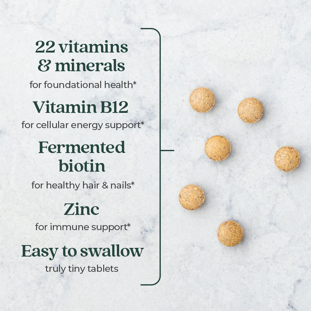 22 vitamins and minerals in tiny tabs multivitamin