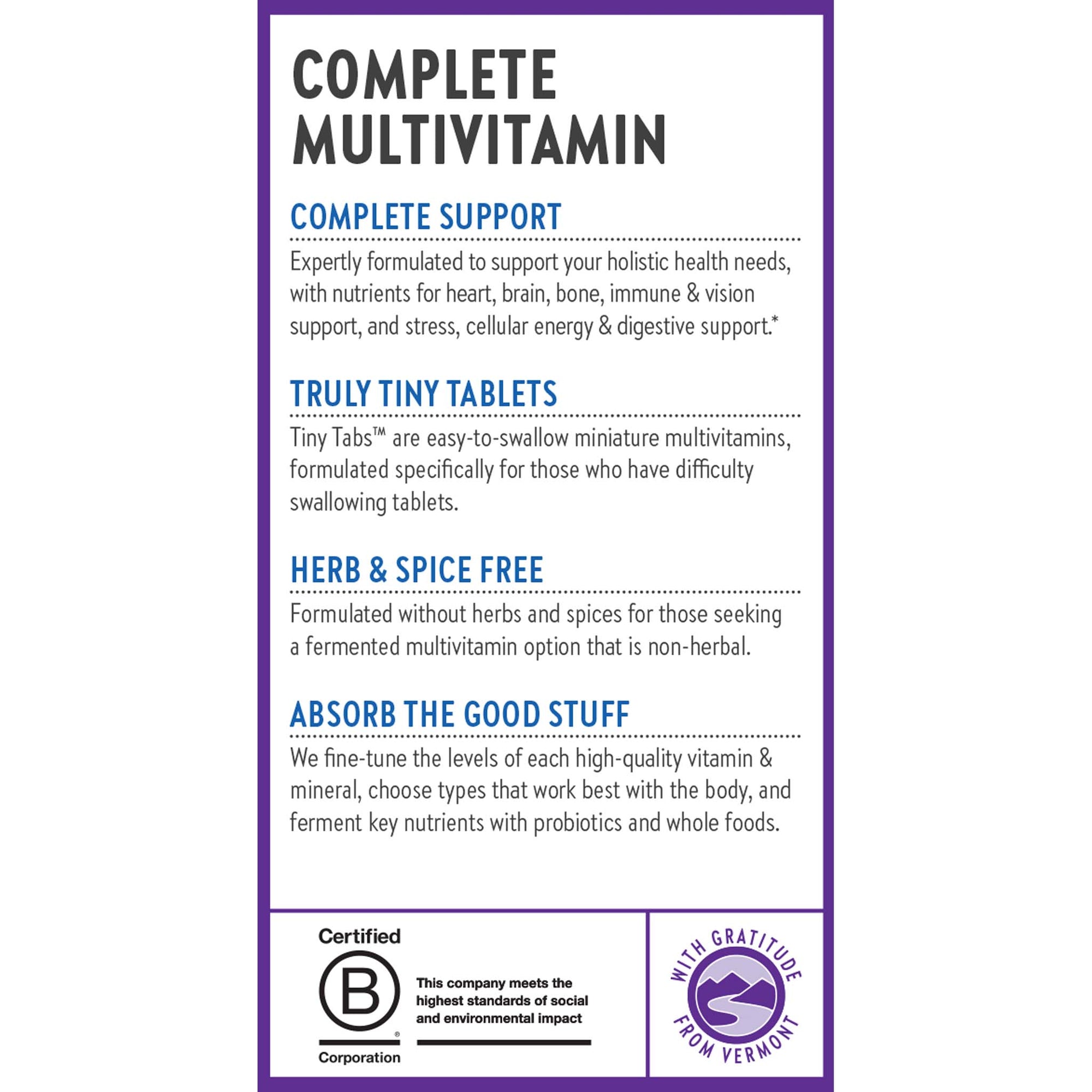 Tiny Tabsâ„¢ Multivitamin | Small Vitamin Tablets | New Chapter