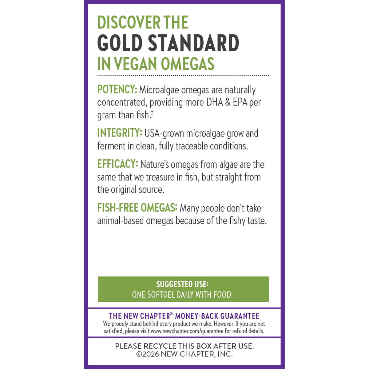 Discover the Gold Standard in Vegan Omegas. Potency. Integrity. Efficacy. Fish-Free Omegas